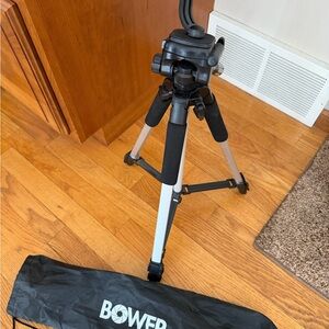Bower Camera Video Black and Silver Tripod High Quality Adjustable Sturdy
